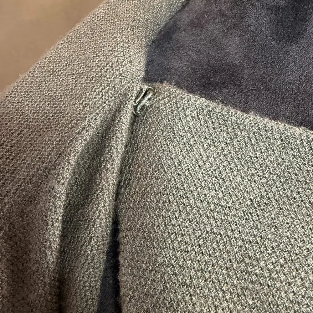 Tahari Merino Wool Blend Asymmetrical Sweater Tunic Olive Green Women’s S - Picture 7 of 12